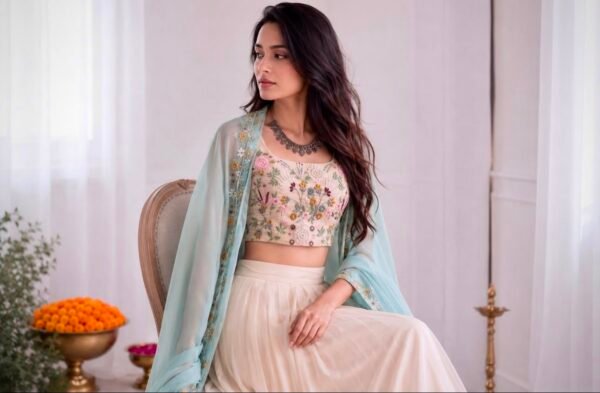 Embroidered Lehenga With Shrug