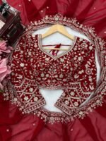 Faux Georgette Saree with Sequins & Thread Embroidery
