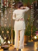 Embroidered Heavy Crepe Silk Kurti with Pant Set