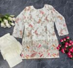 Embroidered Heavy Crepe Silk Kurti with Pant Set