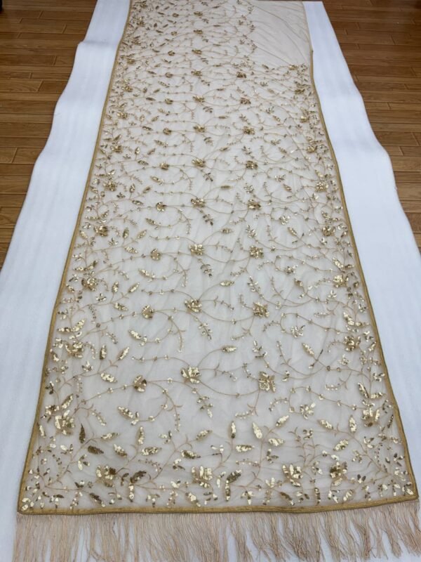 Net Saree with Sequins Embroidery