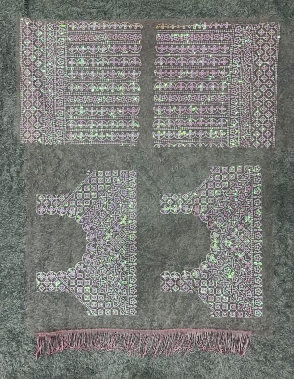 Women’s Pink Soft Net Saree with Sequins Embroidery